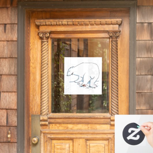 Polar Beer venster vastklampen Raamsticker (Huis Deur)