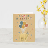 Polar Beer Verjaardag Kaart – Arctic Animal (Gele Bloem)