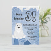 Polar Beer Verjaardagsuitnodiging Kaart (Staand voorkant)