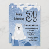 Polar Beer Verjaardagsuitnodiging Kaart (Voorkant / Achterkant)