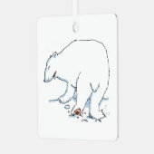 Polar Beer vierkant metalen ornament (Voorkant links)
