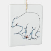 Polar Beer vierkante keramische ornament 2-zijdig (Rechts)
