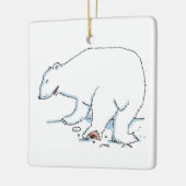 Polar Beer vierkante keramische ornament 2-zijdig (Links)