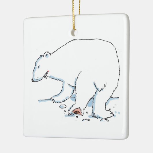 Polar Beer vierkante keramische ornament 2-zijdig (Links)