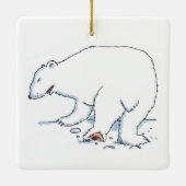 Polar Beer vierkante keramische ornament 2-zijdig (Achterkant)