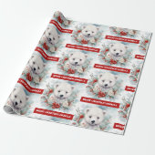 Polar Beer Voeg kindernaam Schattige kerstcadeau Cadeaupapier (Uitgerold)