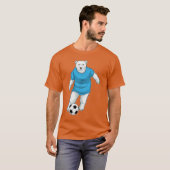 Polar beer Voetballer Voetbal T-shirt (Voorkant volledig)