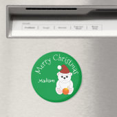 Polar beer Vrolijk Kerstgroen Aangepaste naam Magneet (Insitu (Vaatwasser))