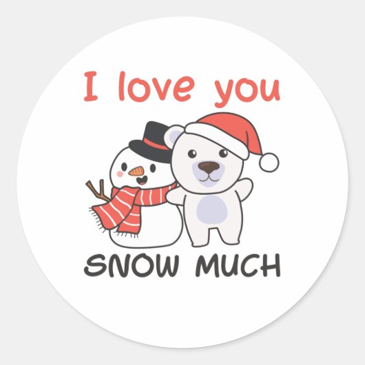 Polar Beer waar ik van hou... veel Snowman Pun Ronde Sticker (Voorkant)