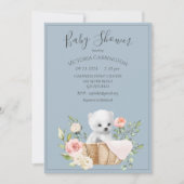Polar Beer Waterverf Blue Baby shower Invitation Kaart (Voorkant)
