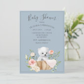 Polar Beer Waterverf Blue Baby shower Invitation Kaart (Staand voorkant)