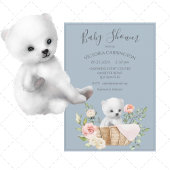 Polar Beer Waterverf Blue Baby shower Invitation Kaart