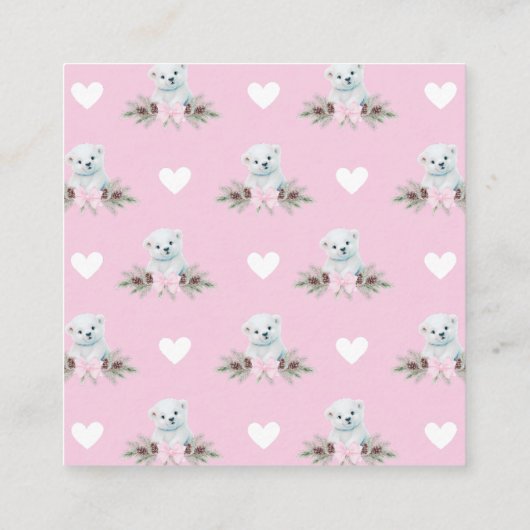 Polar Beer welp Baby shower Luier Raffle Aanvraag Informatiekaartje (Achterkant)