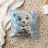 Polar Beer welp met hart Kussen (Deken)