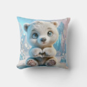 Polar Beer welp met hart Kussen (Voorkant)