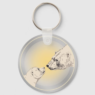 Polar Beer & Welp Sleutelhanger Wildlife Kunst Can