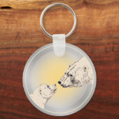 Polar Beer & Welp Sleutelhanger Wildlife Kunst Can (Voorkant)