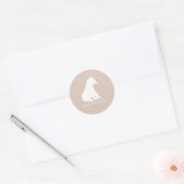 Polar Beer welp wintersneeuw roze Baby shower Ronde Sticker (Envelop)