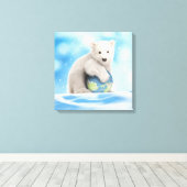 Polar Beer welp World Canvas (Insitu (Houten vloer))
