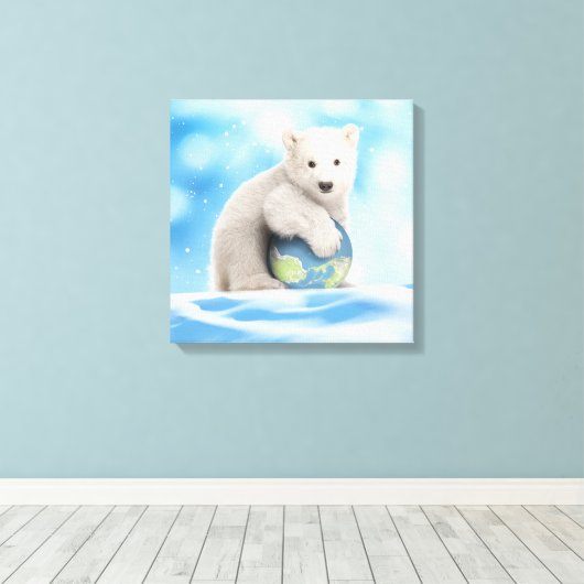 Polar Beer welp World Canvas (Insitu (Houten vloer))