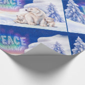 Polar beer welpen Christmas wrapping papier (Hoek)