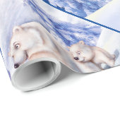 Polar beer welpen Christmas wrapping papier (Rol Hoek)