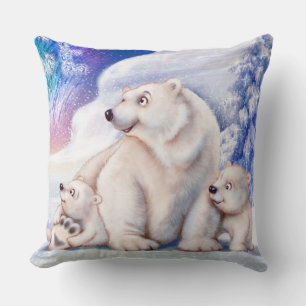 Polar beer & welpen schattig kussen