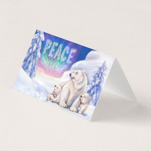 Polar beer & welpen schattig vouwen kerstkaart kaart