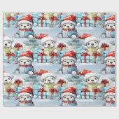 Polar beer welpen vieren kerstcadeaus cadeaupapier (Vlak)