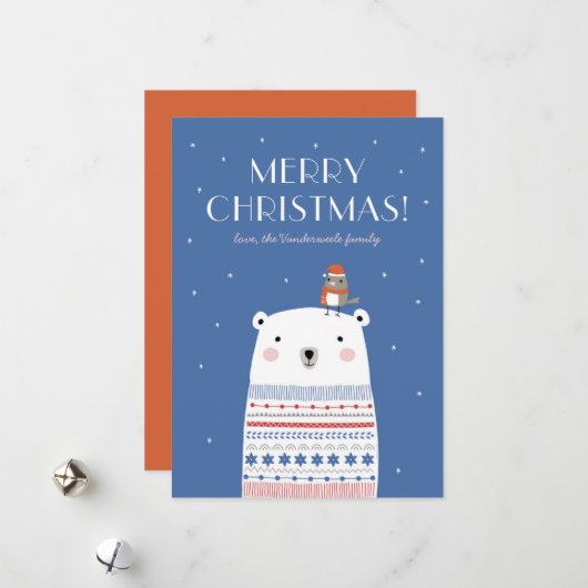 Polar Beer Wenskaart. Indigo Feestdagenkaart (Voorkant / Achterkant in situ)