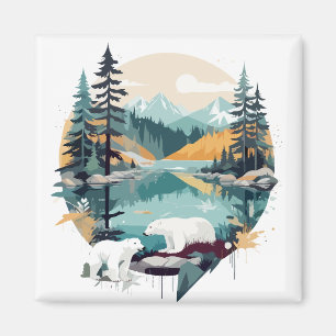 Polar Beer Wildlife Animal Natuur Outdoors Forest Magneet