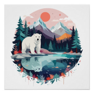 Polar Beer Wildlife Animal Natuur Outdoors Forest Perfect Poster
