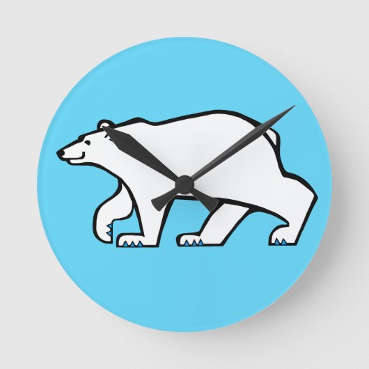 POLAR BEER- Wildlife -Arctic Blue Ronde Klok (Voorkant)