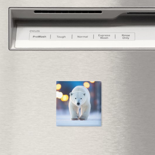 Polar Beer Wildlife Dier Op Straat Magneet (Insitu (Vaatwasser))
