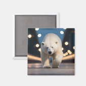 Polar Beer Wildlife Dier Op Straat Magneet (Voorkant / Achterkant)