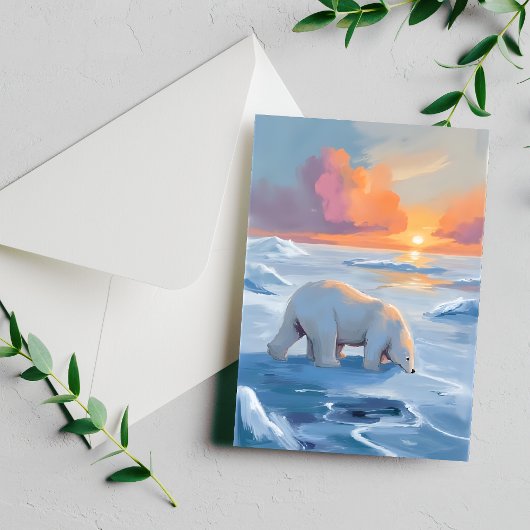 Polar Beer Winter Animal Painting Briefkaart
