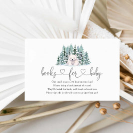 Polar Beer Winter Baby shower Boeken voor Baby Informatiekaartje