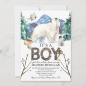 Polar Beer Winter Baby shower Kaart (Voorkant)