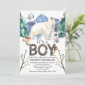 Polar Beer Winter Baby shower Kaart (Staand voorkant)