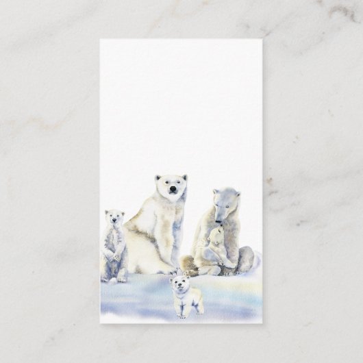 Polar Beer Winter Baby shower Koud buiten spel Informatiekaartje (Achterkant)