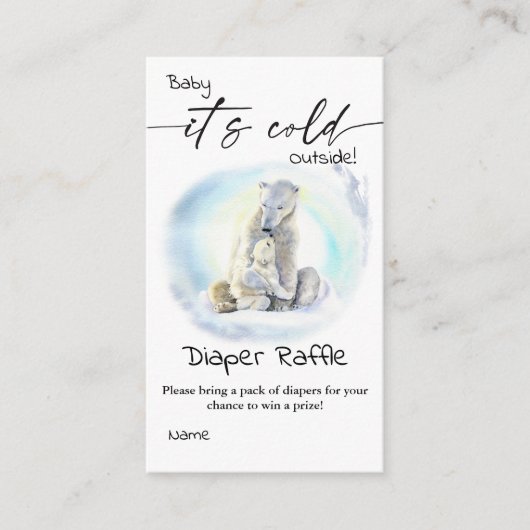 Polar Beer Winter Baby shower Koud buiten spel Informatiekaartje (Voorkant)