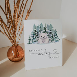Polar Beer Winter Baby shower Raad hoeveel spel Reclamebord Met Voetstuk