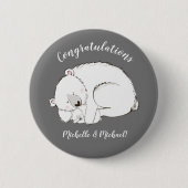 Polar Beer Winter Baby shower Ronde Button 5,7 Cm (Voorkant)