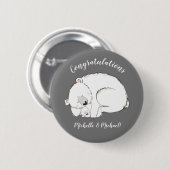 Polar Beer Winter Baby shower Ronde Button 5,7 Cm (Voorkant /achterkant)