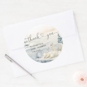 Polar Beer Winter Baby shower Ronde Sticker (Envelop)