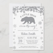 Polar Beer Winter Baby shower Snowflake Kaart (Voorkant)