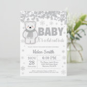 Polar Beer Winter Baby shower Snowflake Kaart (Staand voorkant)