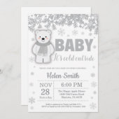 Polar Beer Winter Baby shower Snowflake Kaart (Voorkant / Achterkant)