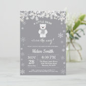 Polar Beer Winter Baby shower Snowflake Kaart (Staand voorkant)