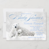 Polar Beer Winter Baby Shower Uitnodiging (Voorkant)